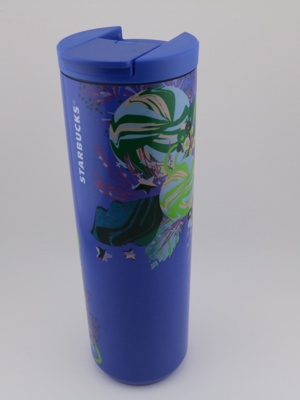 Starbucks Blue and Green Floral Travel Tumbler